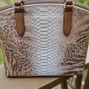 Brahmin Duxbury Cappuccino Delancy Satchel with shoulder/crossbody strap NWT